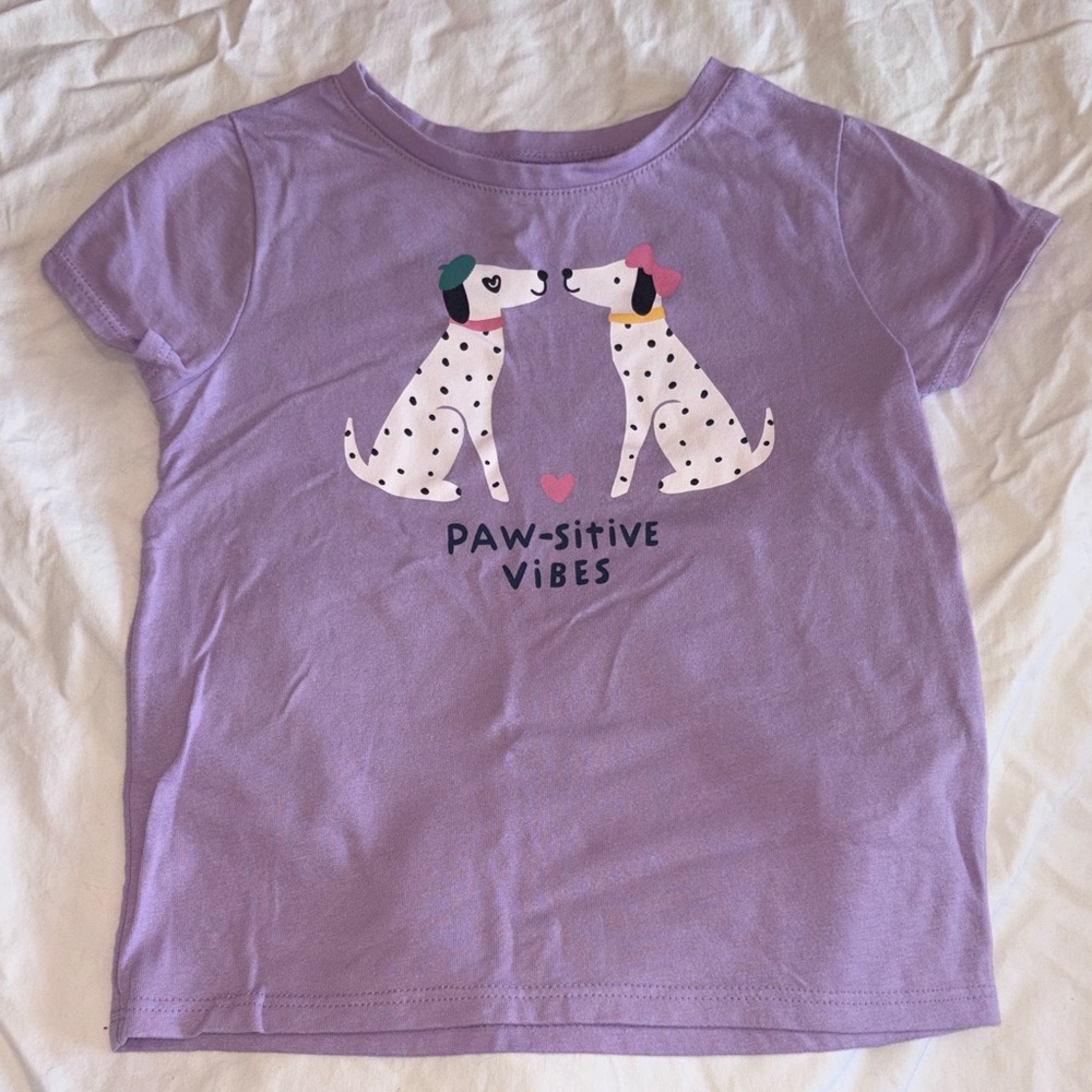 Garanimals Purple 'Paw-sitive Vibes' Dalmatian Graphic Tee